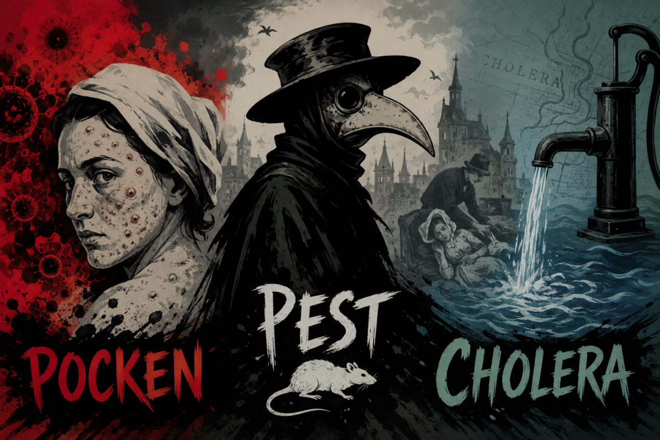 Pocken, Pest und Cholera